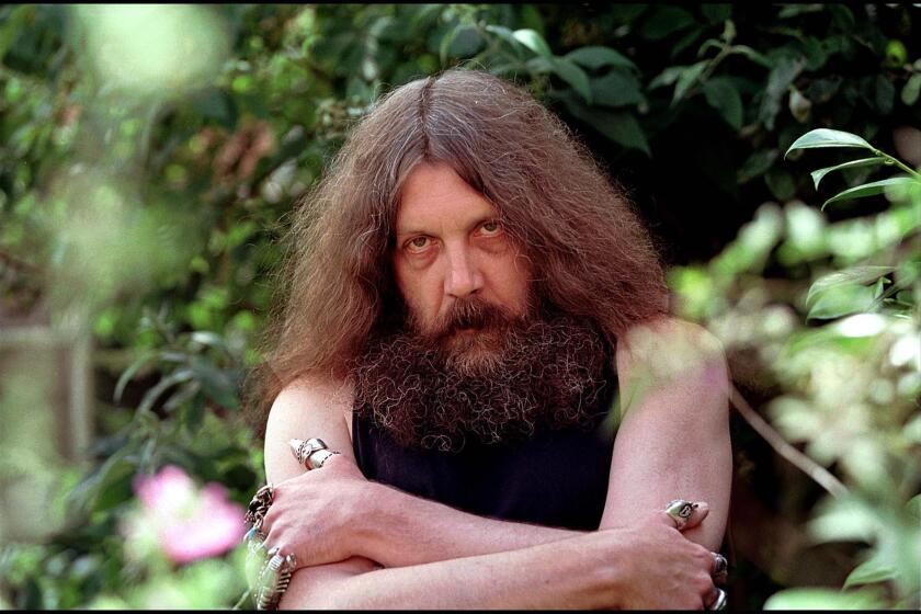 Author Alan Moore, photographed in 2001 when the movie adaptation of "From Hell" was released.