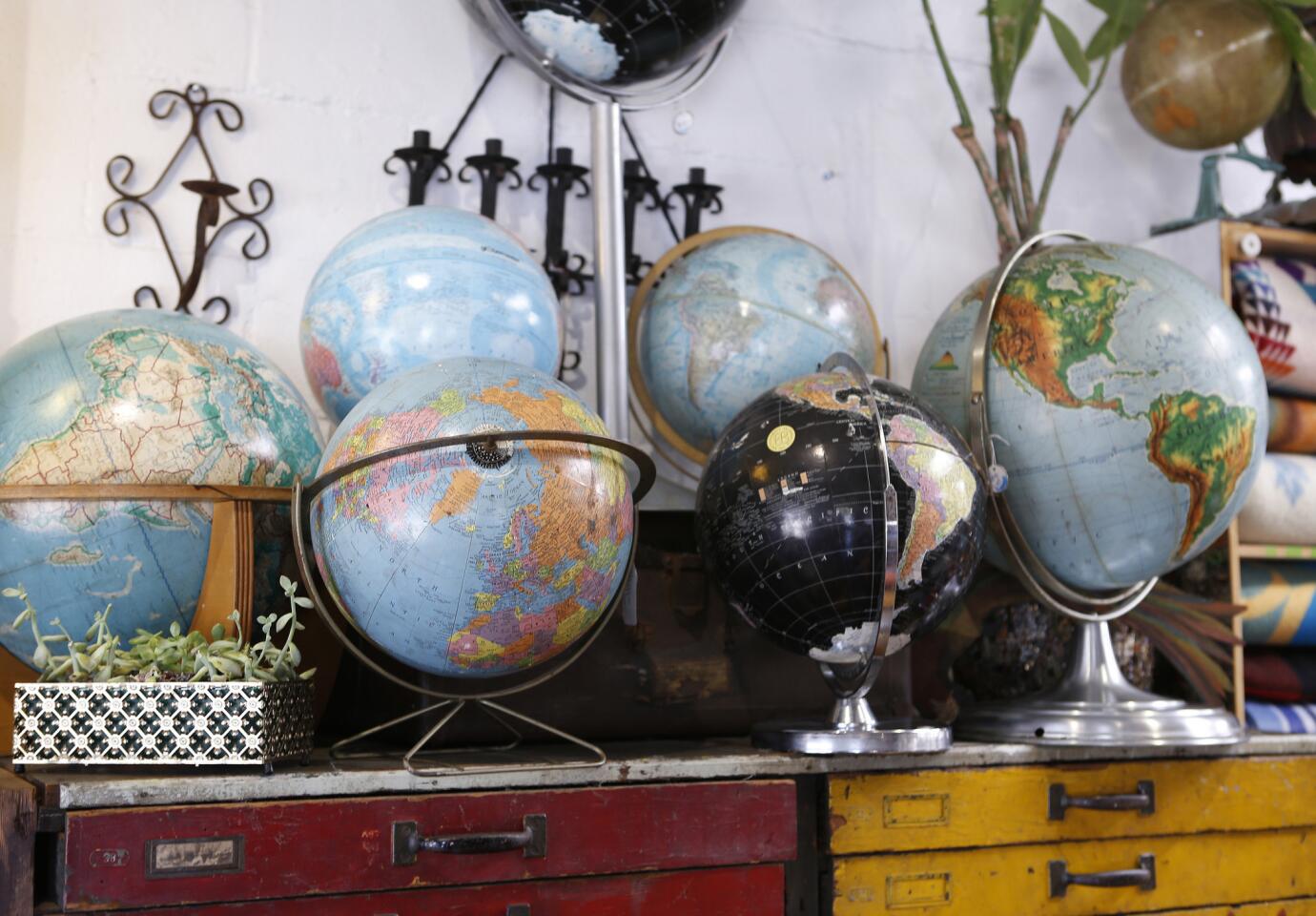 Globes, selling for $65 to $175, at Venice Vintage Paradise on Abbot Kinney. With all the new shops and boutiques opening in Venice, touting the newest, flashiest and trendiest, it can be refreshing to focus on the old and formerly owned sometimes.