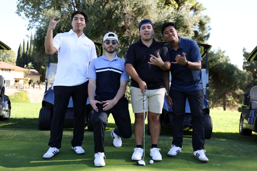 Eslabon Armado are, left to right, Damian Pacheco, Brian Tovar, Pedro Tovar and Ulises Gonzalez, at Canyon Crest Country Club in Riverside on Wednesday, November 1st 2023.