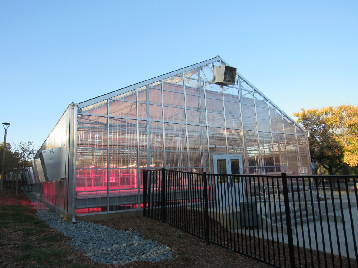A new greenhouse at Cuyamaca College is positioned to take better advantage of sunlight.