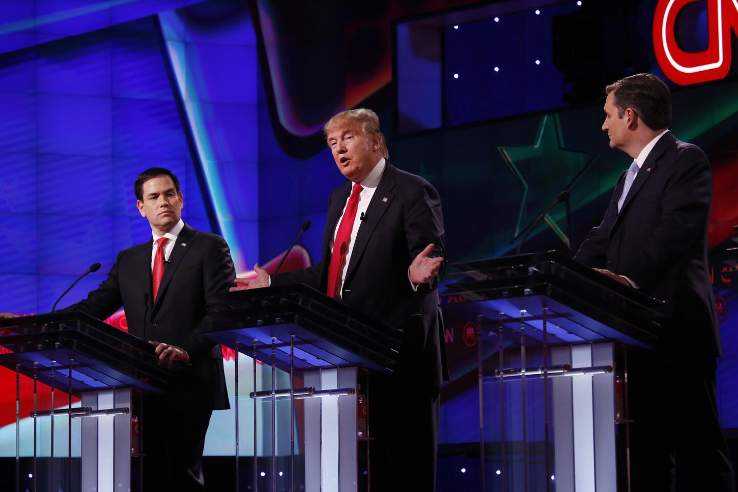 Marco Rubio, Donald Trump, and Ted Cruz
