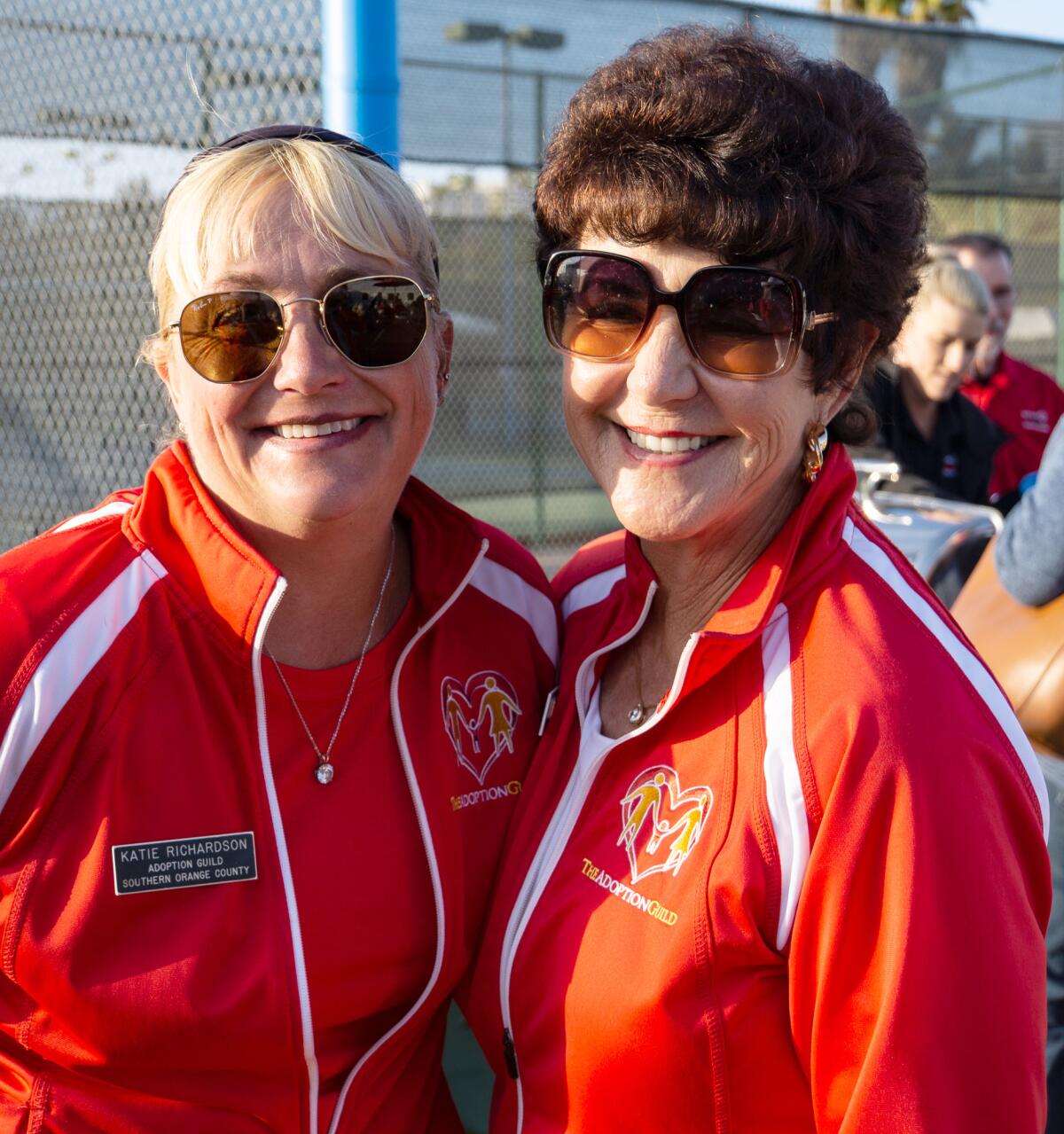 Katie Richardson, co-chair of the Roy Emerson Adoption Guild Tennis Classic is shown with Bettie Shepard.