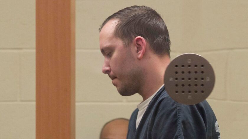 Matthew Scott Sullivan at his 2018 arraignment on charges that he murdered his wife and dumped her decomposed body on the shore of San Diego Bay two years after she was reported missing.