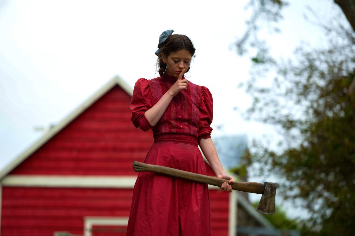 Mia Goth stars as a starry-eyed farmgirl in "Pearl," the prequel to Ti West's 1970s-set slasher "X."