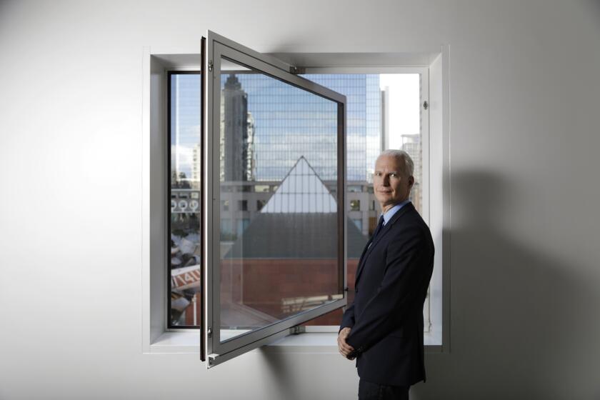 LOS ANGELES, CA - March 8, 2019: MOCA Grand Director Klaus Biesenbach is photographed in his office in the MOCA in downtown Los Angeles. The 2019 Pritzker Architecture Prize shines a fresh light on one of L.A.'s most notable postmodern buildings: MOCA Grand. (Katie Falkenberg / Los Angeles Times)