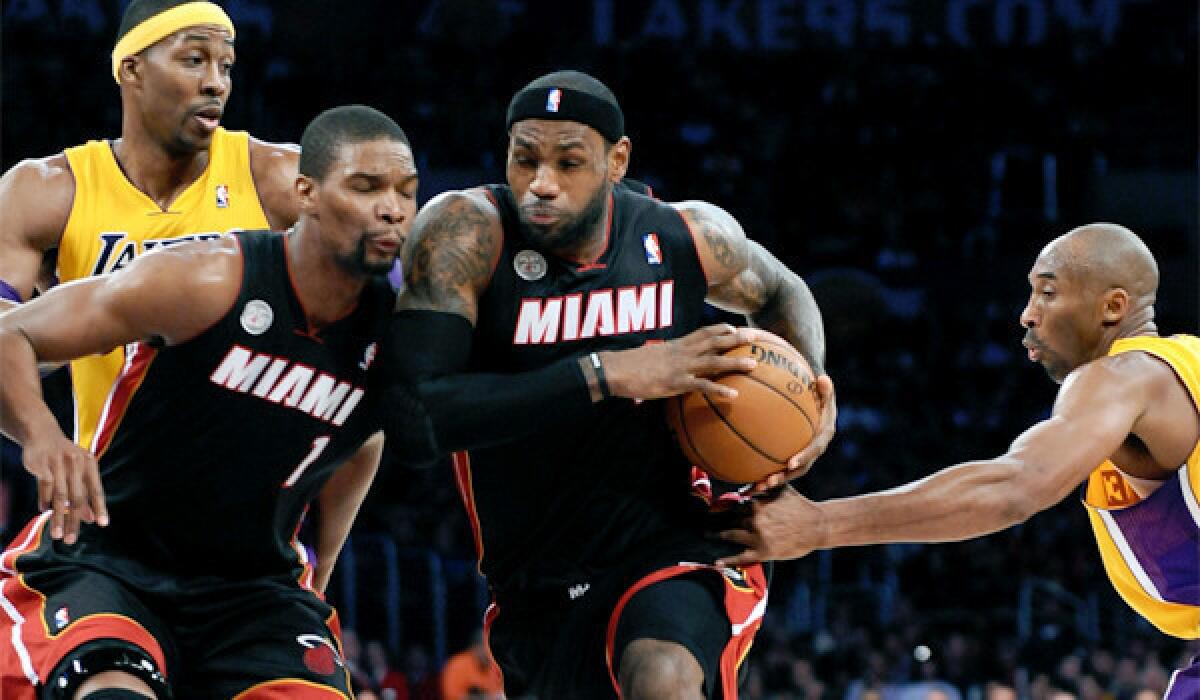 LeBron James is averaging 26.9, 8.1 rebounds and 6.9 assists for the Heat.