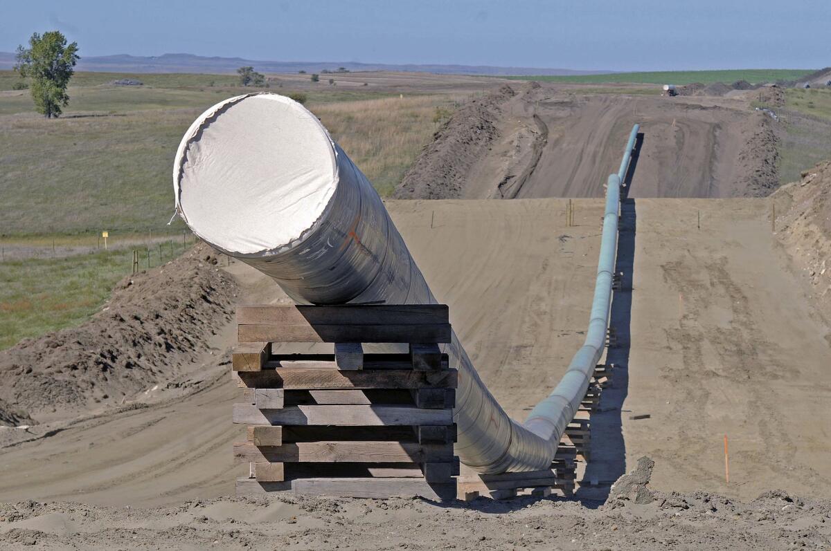 A short section of the Dakota Access pipeline in September 2016.