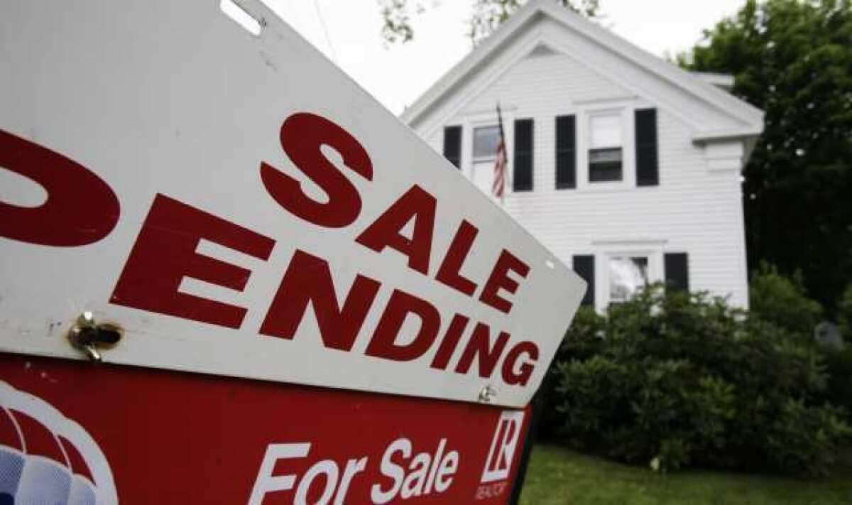 Pending home sales hit a nearly two-year high, according to the National Assn. of Realtors