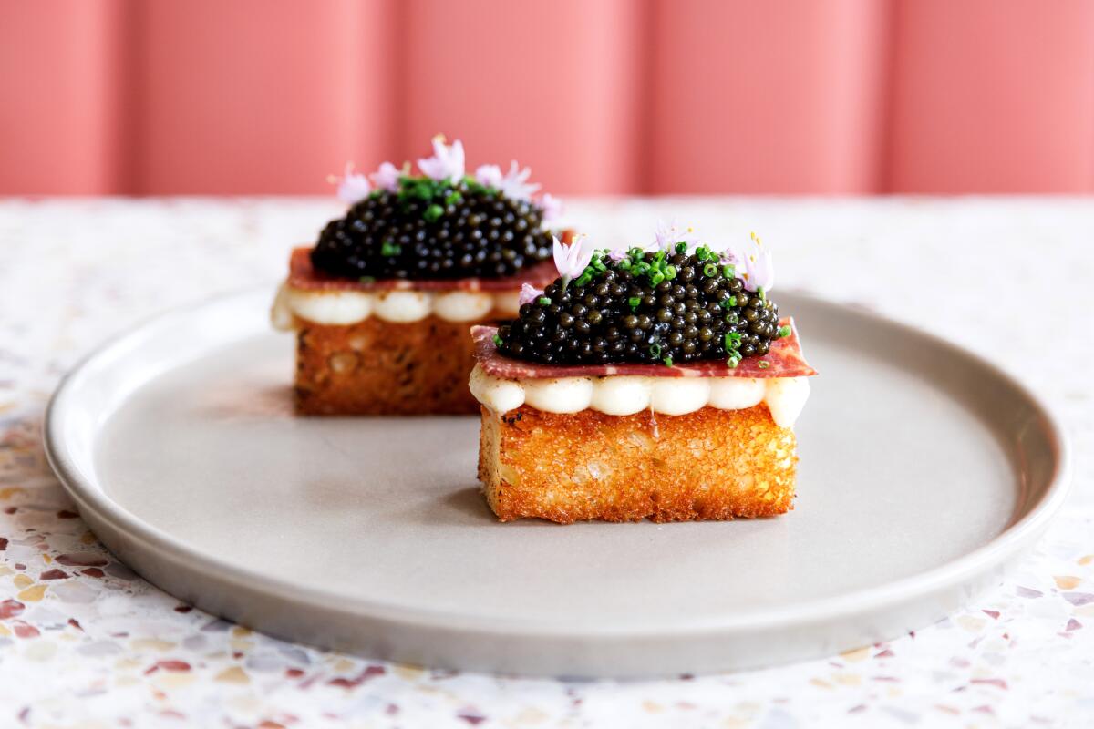 Jeune et Jolie's Croque Madame is Regiis Ova caviar, Iberico ham, brioche and bechamel