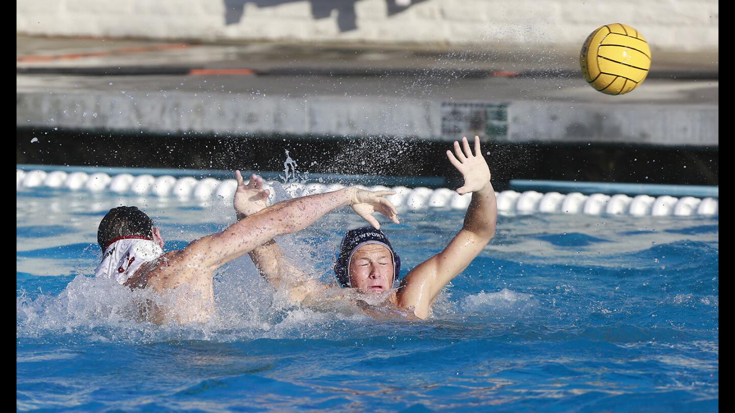 Newport vs Laguna Beach in Boys Water Polo Action