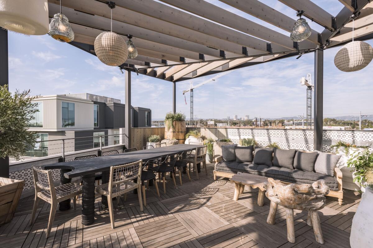 rooftop bar with a pergola