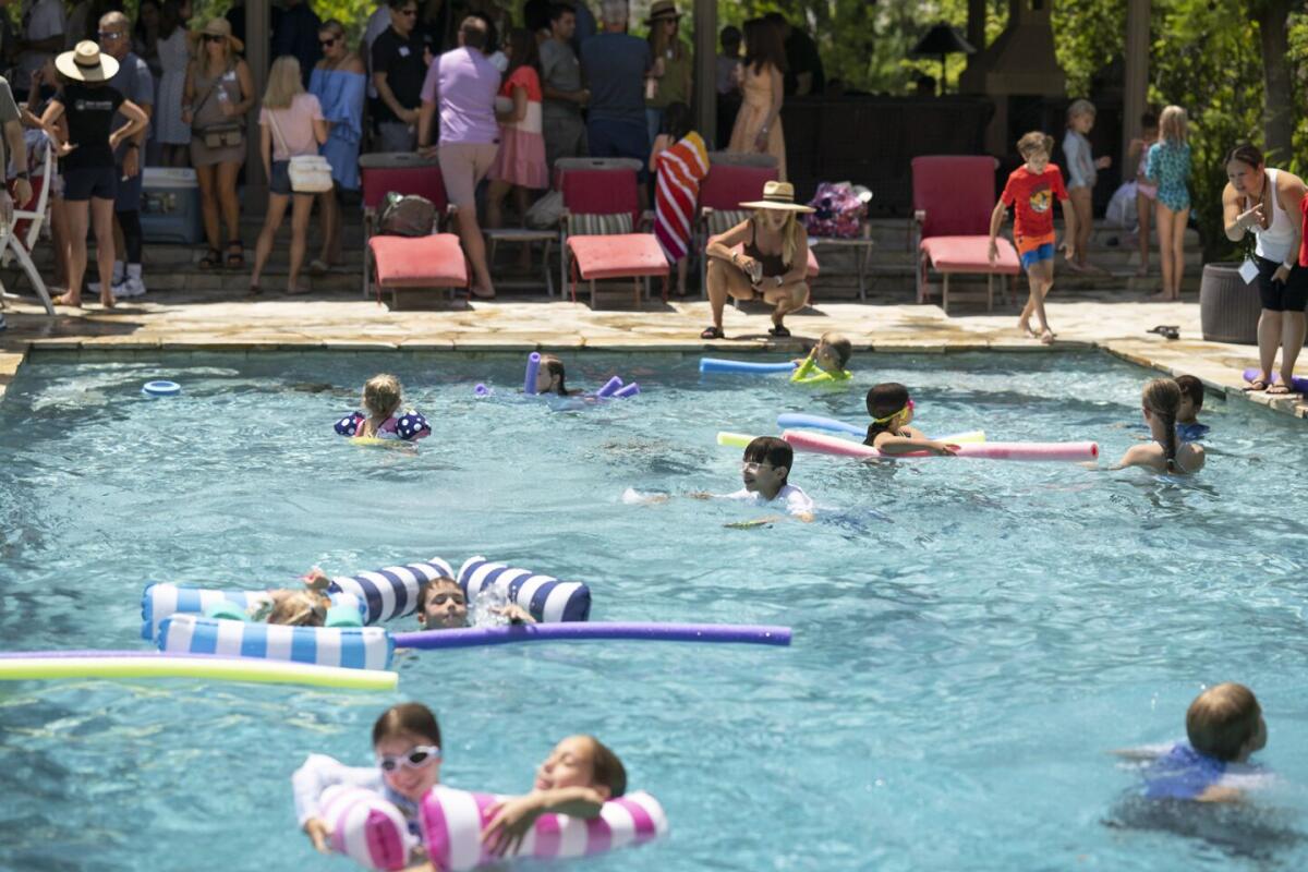 Participants at a Newcomers Pool Party held last year.