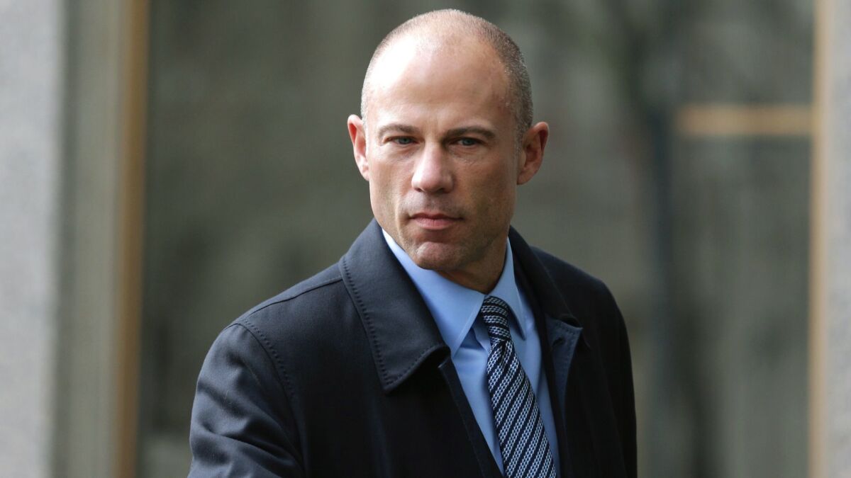 Michael Avenatti, attorney and spokesperson for adult film actress Stormy Daniels, arrives at federal court in New York.
