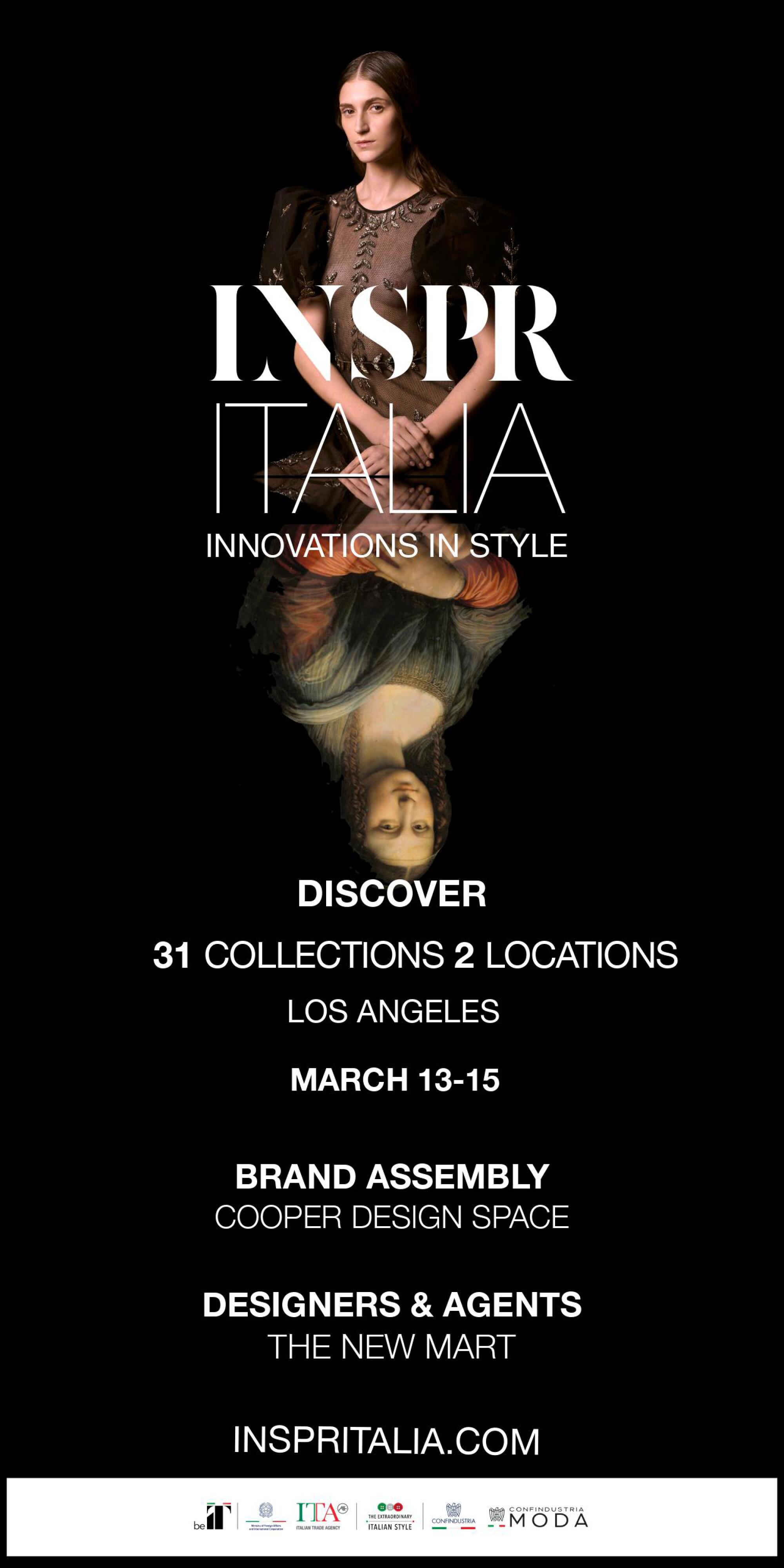 A black event flyer with the words ”INSPR ITALIA” and other event information