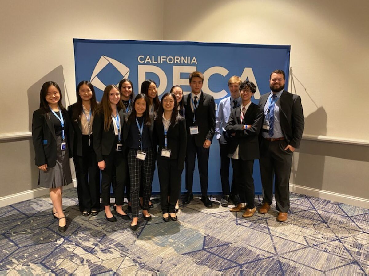 Torrey Pines High School participants at the SoCal DECA conference.