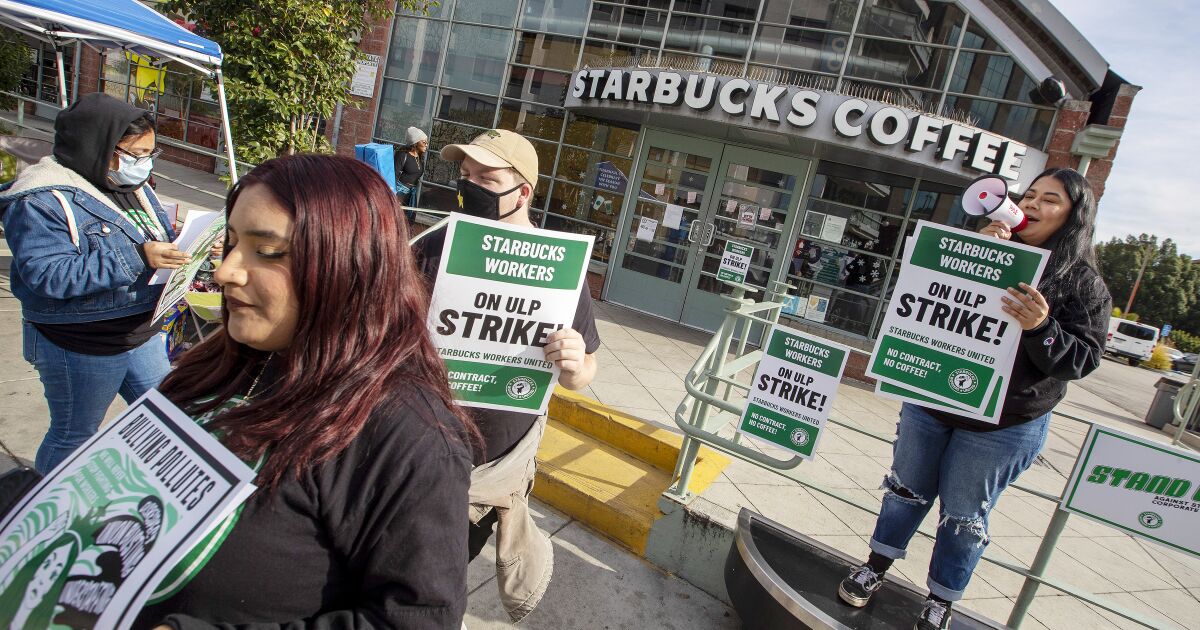 L.A.-area Starbucks workers join nationwide strike of unionized employees