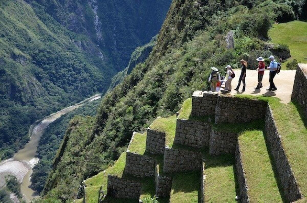 Incan ruins at Machu Picchu in Peru.