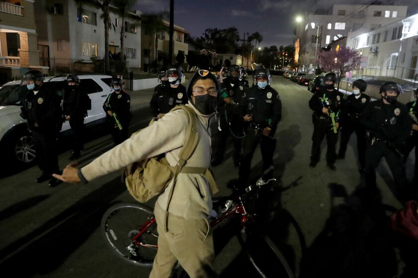 Protesters in Echo Park wounded by LAPD projectiles