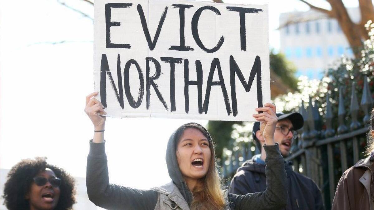 Protesters call for Gov. Ralph Northam's resignation in Richmond, Va., on Feb. 4.