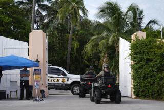 Police drive in to the Mar-a-Lago estate of Republican presidential nominee and former President Donald Trump, one day after an apparent assassination attempt, in Palm Beach, Fla., Monday, Sept. 16, 2024. (AP Photo/Rebecca Blackwell)