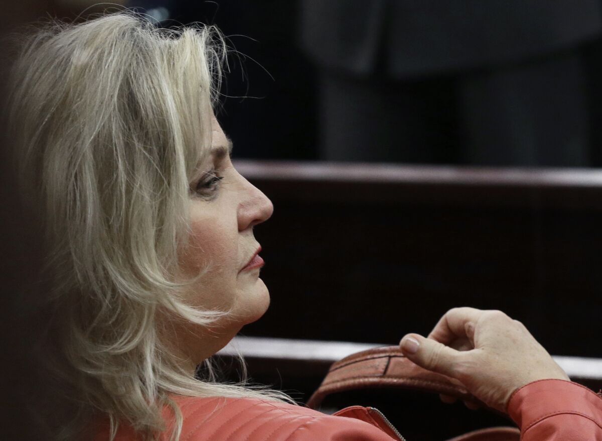 A Texas judge has dismissed the last remaining charge against Sandra Merritt, shown Feb. 3 in a Houston courtroom, in a case involving undercover Planned Parenthood videos.
