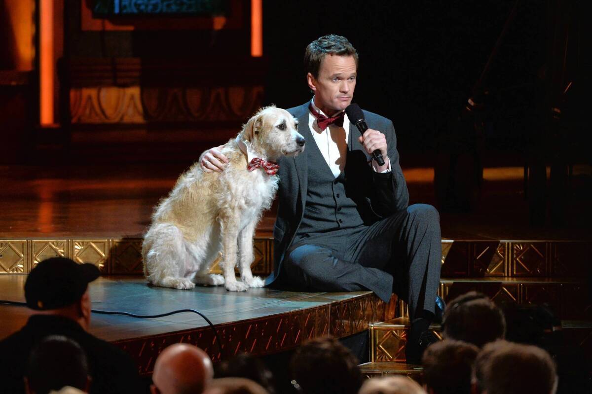 Host Neil Patrick Harris and Sandy from "Annie."