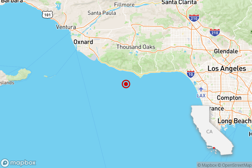 Sept. 28, 2024 earthquake off Malibu epicenter map