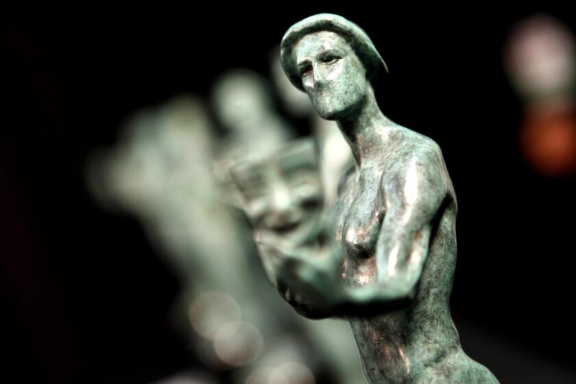 A Screen Actors Guild trophy is seen at the SAG Awards in Los Angeles, Calif. in 2011.
