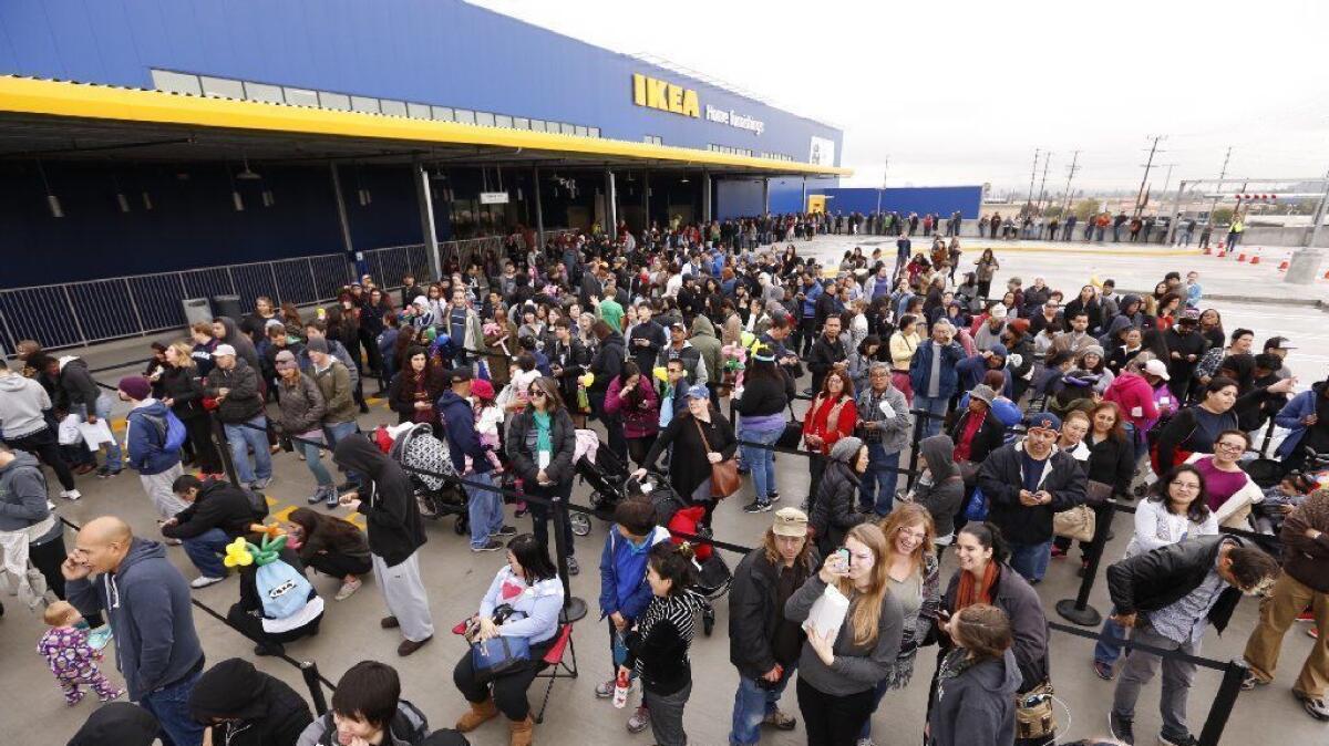 Ikea's Burbank store drew a crowd at its opening in 2016. The company is reportedly planning to open 30 new, smaller stores in city centers.