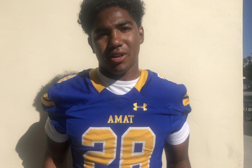Running back Damien Moore of Bishop Amat is healthy after missing most of last season because of a knee injury.