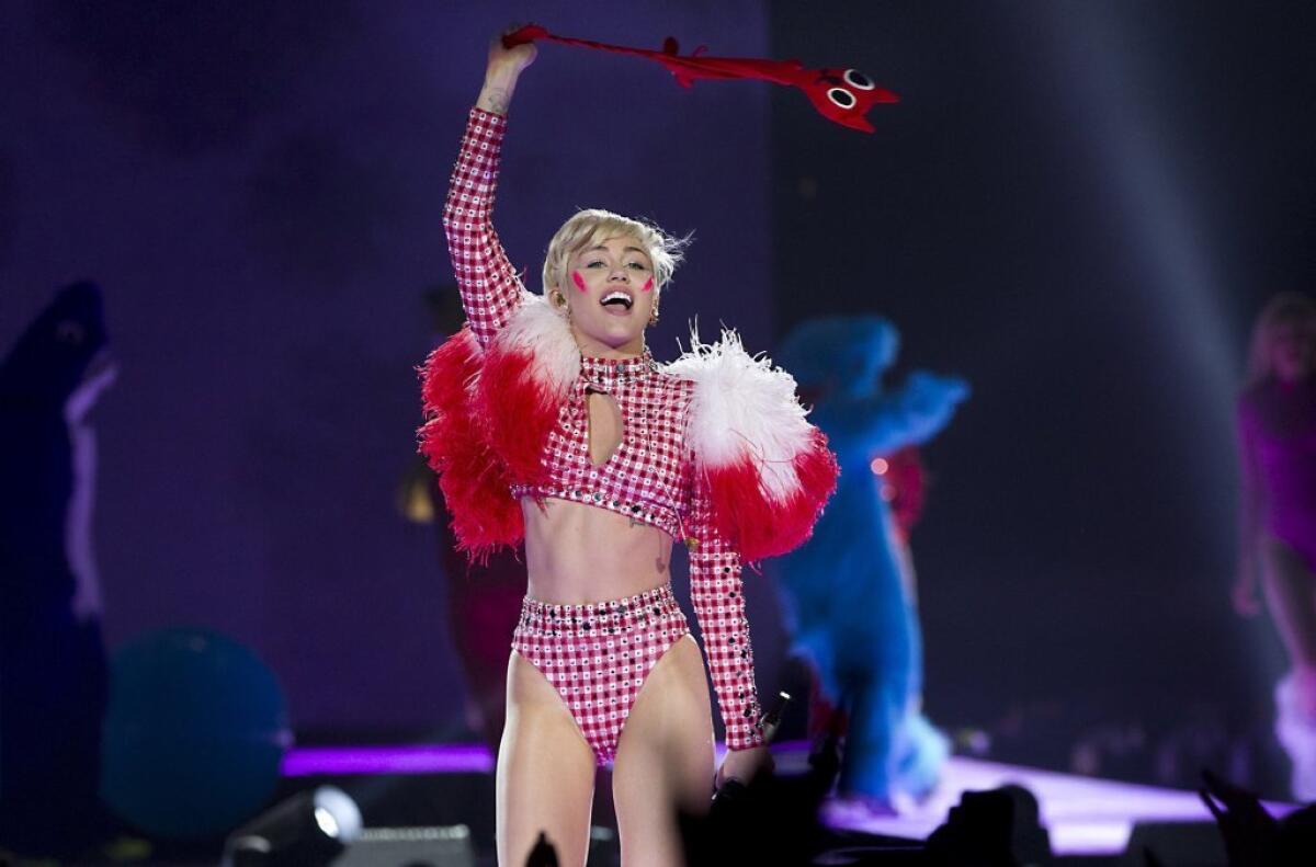 Miley Cyrus performs at the Ziggo Dome in Amsterdam on June 22 as part of her Bangerz Tour.