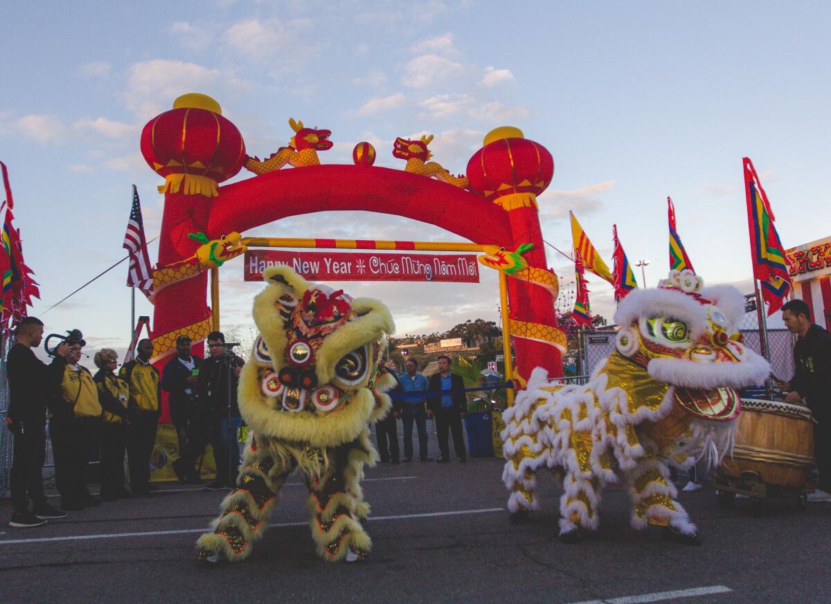 Costumed performers at previous edition of San Diego Lunar New Year Festival.