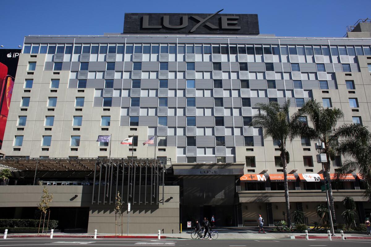 L.A. politicians frequently used the 2nd floor patio of the Luxe as a venue for fundraisers.