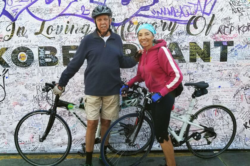 Aubrey and Melba Provost with their matching KHS bicycles