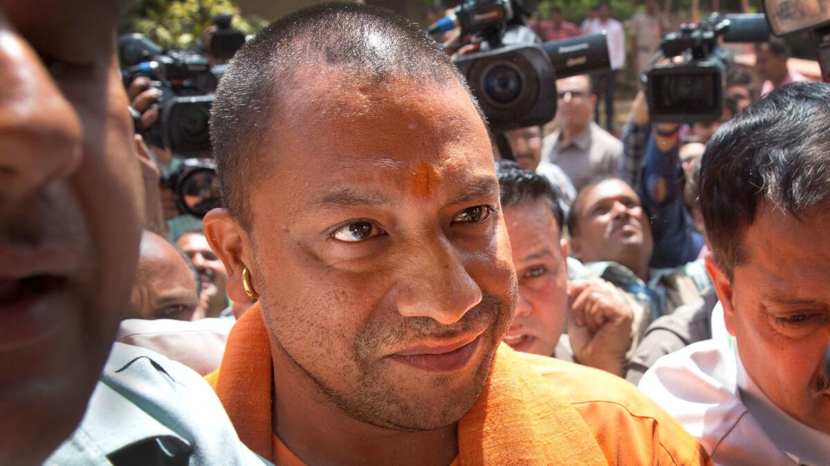 Hard-line Hindu priest Yogi Adityanath is the new leader of Uttar Pradesh, India's most populous state.