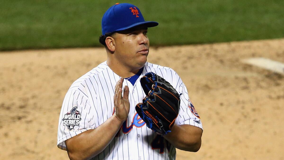 Bartolo Colon went 15-8 with a 3.43 earned-run average for the New York Mets this season.