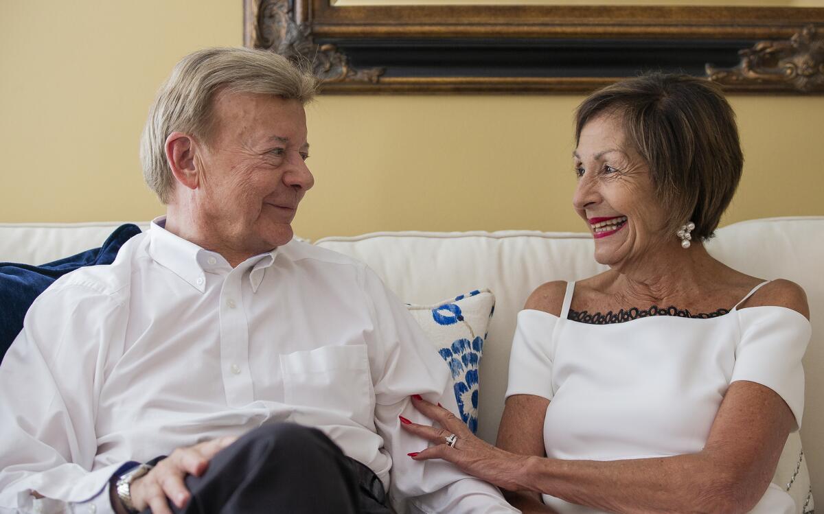 Bob and Nancy Chesney, 80 and 81, talk about their wedding on Saturday at their home in Huntington Beach on Tuesday.