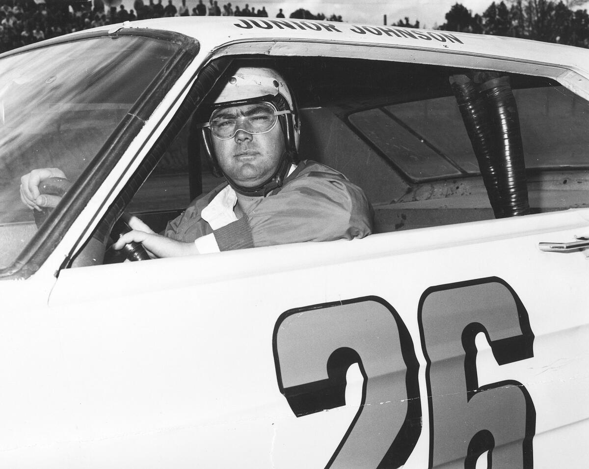 Junior Johnson, winner of the 1965 Rebel 300.