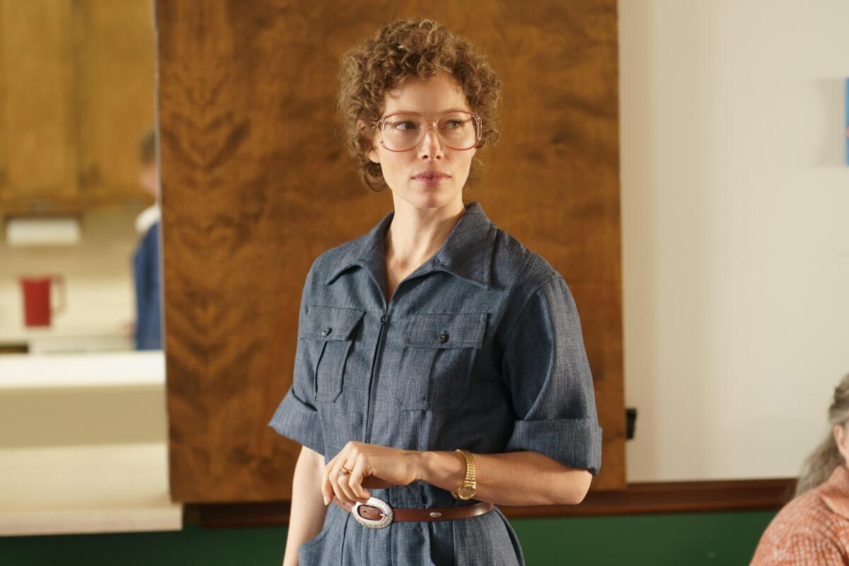 Jessica Biel portrays Candy Montgomery in the Hulu series "Candy."