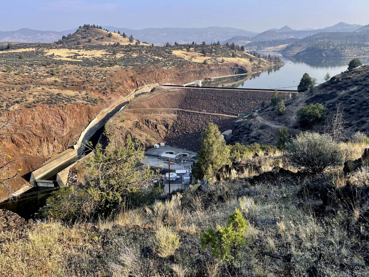 The Iron Gate Dam is seen in Hornbrook, Calif., Sept. 17, 2023. 