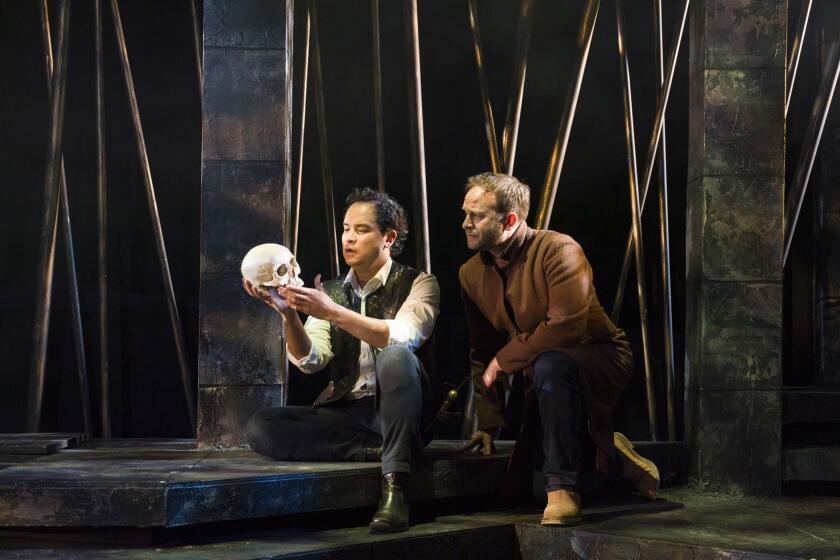 Ramón de Ocampo, and Adam J. Smith in the Antaeus Theatre Co. production of 'Hamlet'