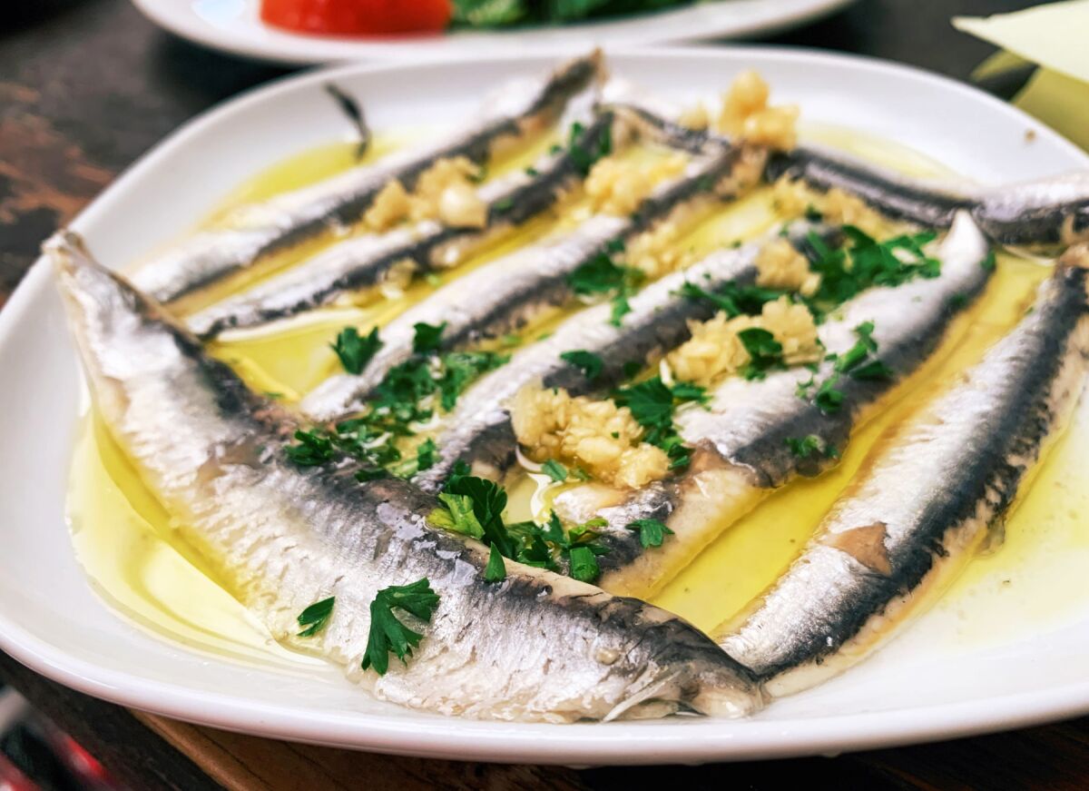 Boquerones (fresh anchovies in olive oil)