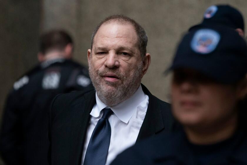 Disgraced Hollywood mogul Harvey Weinstein leaves the State Supreme Court on April 26, 2019 in New York, after a break in a pre-trial hearing over sexual assault charges. (Photo by Don Emmert / AFP)DON EMMERT/AFP/Getty Images ** OUTS - ELSENT, FPG, CM - OUTS * NM, PH, VA if sourced by CT, LA or MoD **