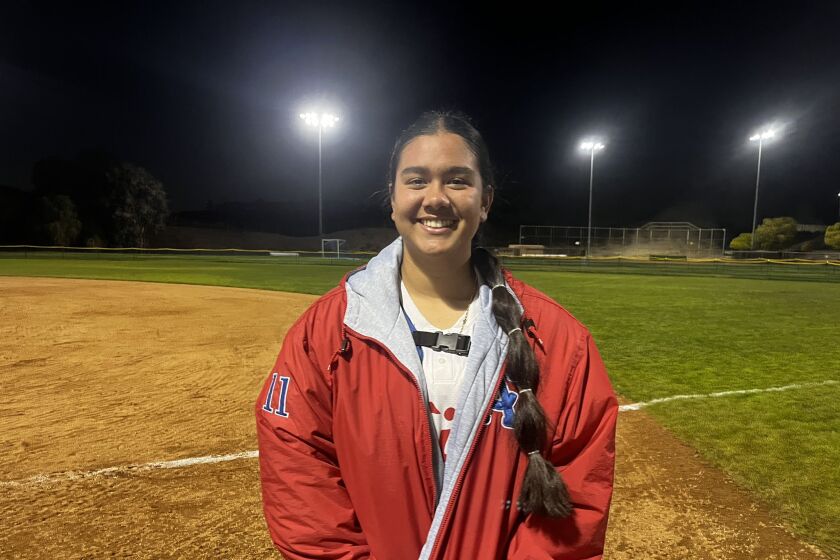 Fullerton High softball star Malaya Majam-Finch is dominating at the plate and in the circle in her freshman season.