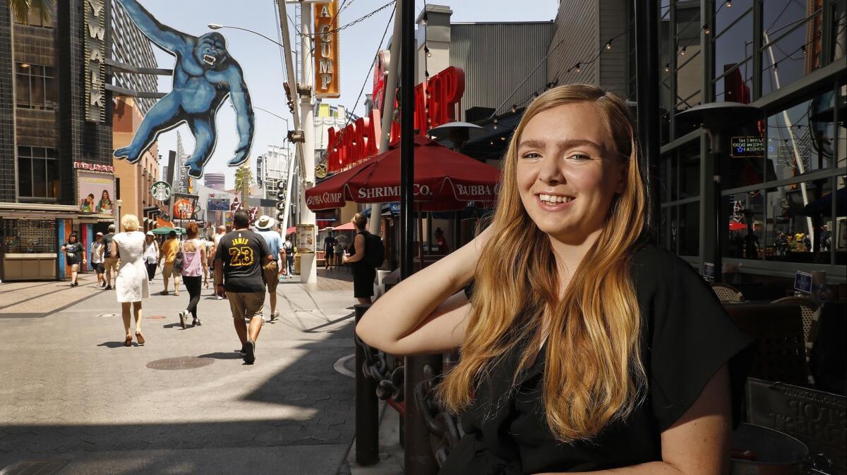 Elsie Fisher, the 15-year-old star of Bo Burnham's film "Eighth Grade," takes time to chat at Universal CityWalk.