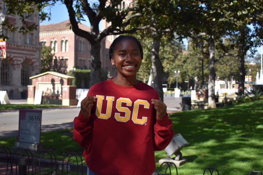 Junior Asjia Roberson of Redondo Union, a USC commit, started her lacrosse career by buying a $249 stick.