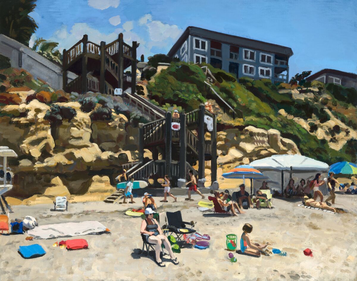 Eighteen landscapes of San Diego beaches painted by Jeffrey Carr will be in “Homegrown: Paintings of Southern California.” 