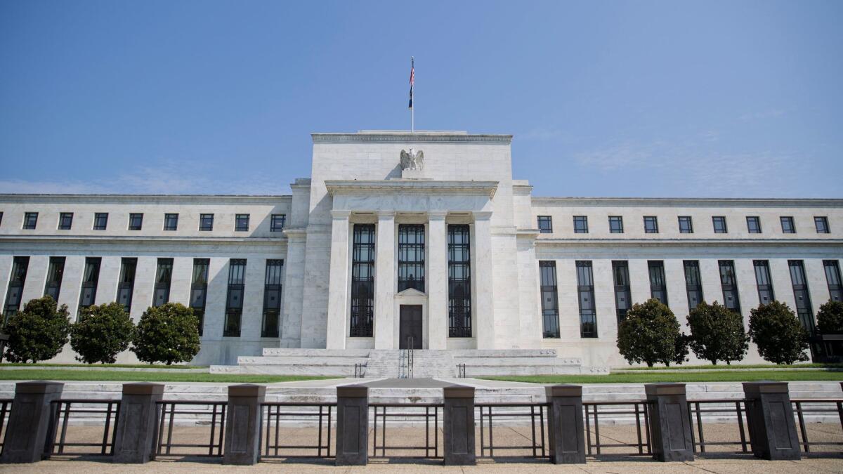 The Federal Reserve Building in Washington on Aug. 2.