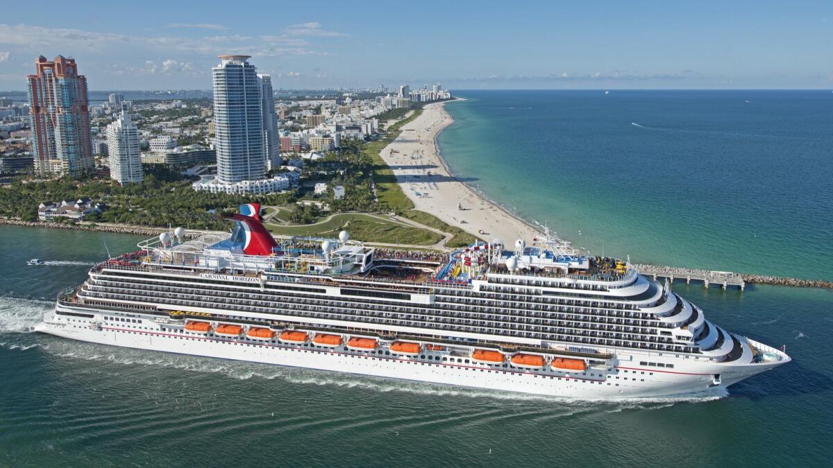 The new Carnival Horizon passes Miami Beach on a two-day inaugural cruise this week, as the industry sought to reassure passengers.