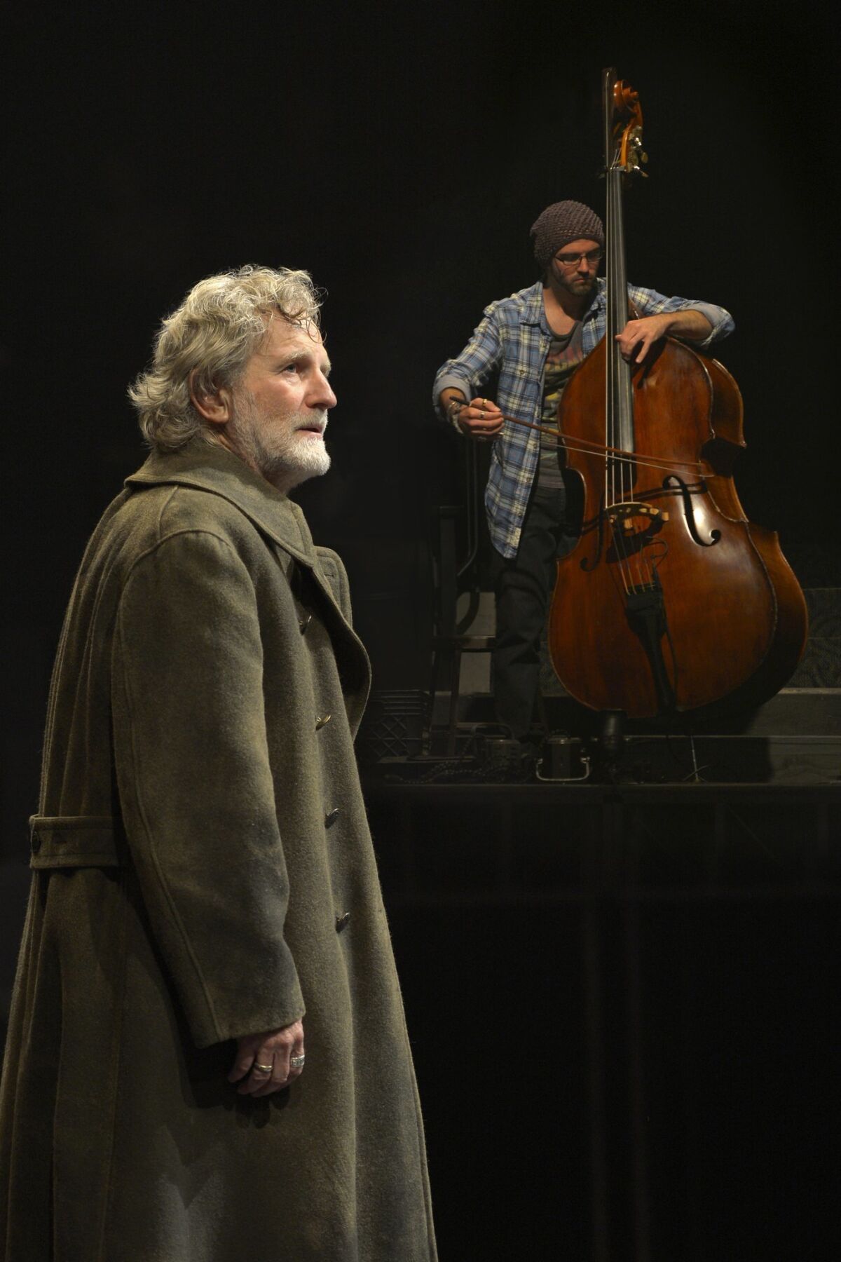 Henry Woronicz (left) and Brian Ellingsen in "An Iliad" at La Jolla Playhouse.